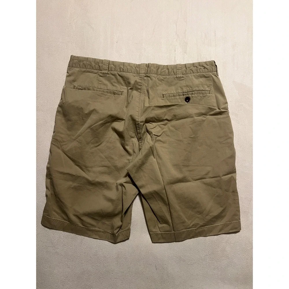 J.Crew Stretch Chino Shorts Mens 36 Beige Khaki Cotton Blend 9 Inch Inseam